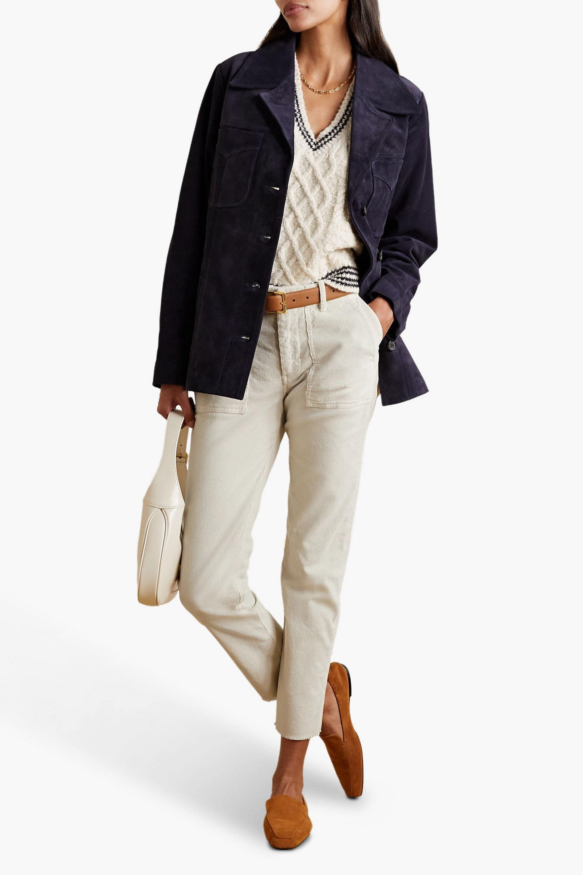 Nili Lotan Jenna cropped cotton-blend corduroy slim-leg pants