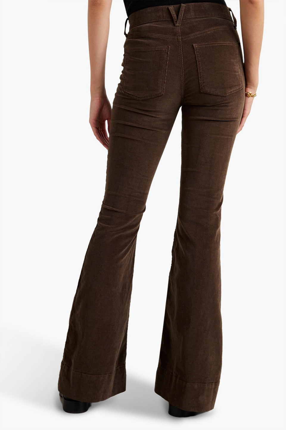 Veronica Beard Sheridan Cotton-blend Corduroy Flared Pants In Chocolate