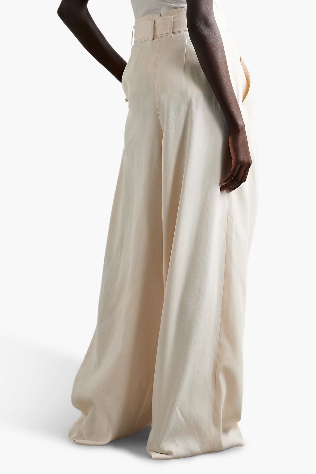 LAFAYETTE 148 Jagger plissierte Hose mit weitem Bein aus Twill mit Gürtel