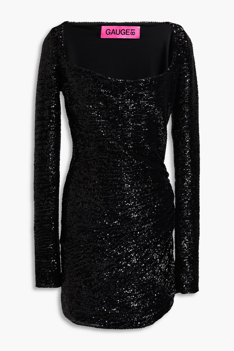Evry ruched sequined tulle mini dress