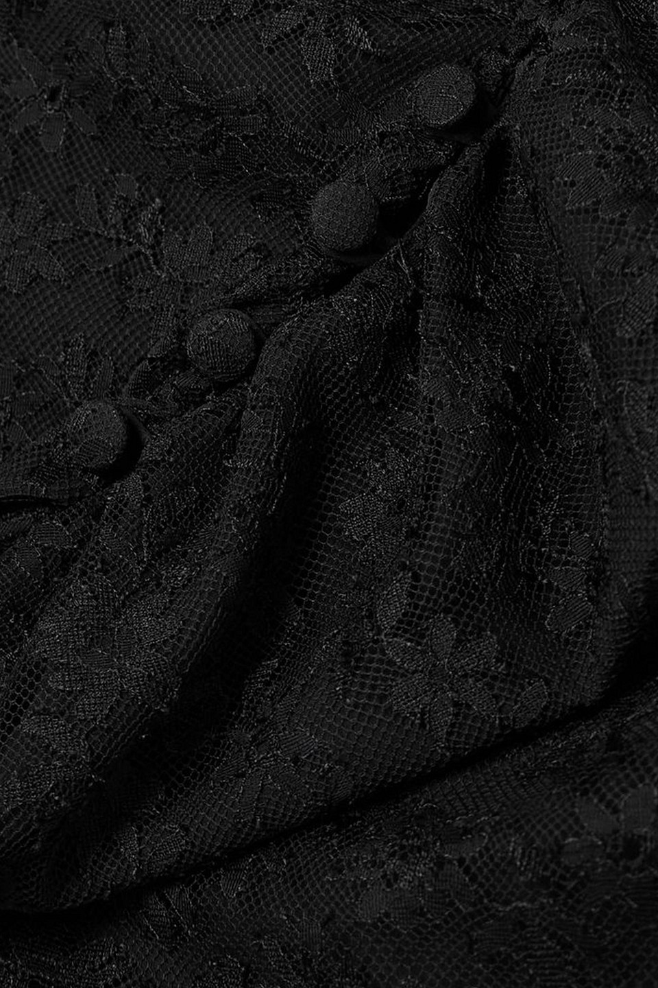 Alessandra Rich Open-back Ruched Lace Maxi Dress In Black
