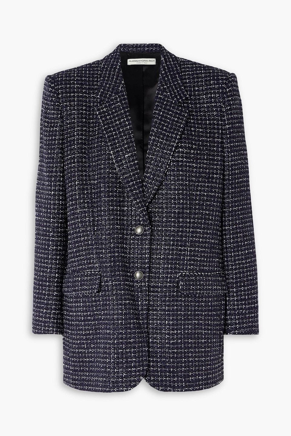Alessandra Rich Oversized Sequin-embellished Metallic Tweed Blazer In Multi