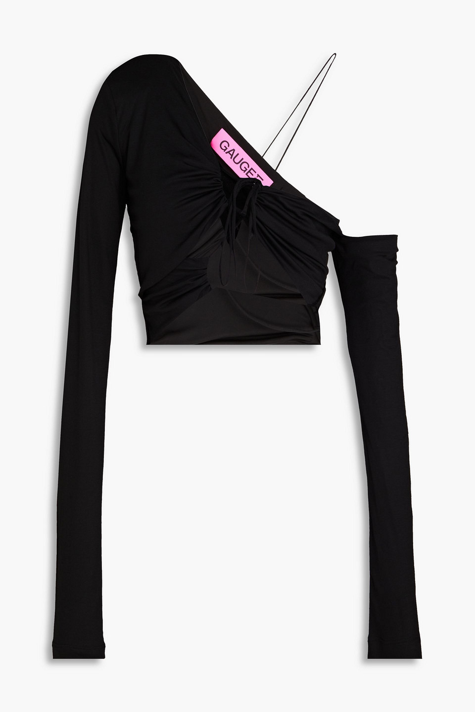 Gauge81 Oberteil Aus Modal-jersey Mit Asymmetrischer Schulterpartie Und Cut-outs In Black