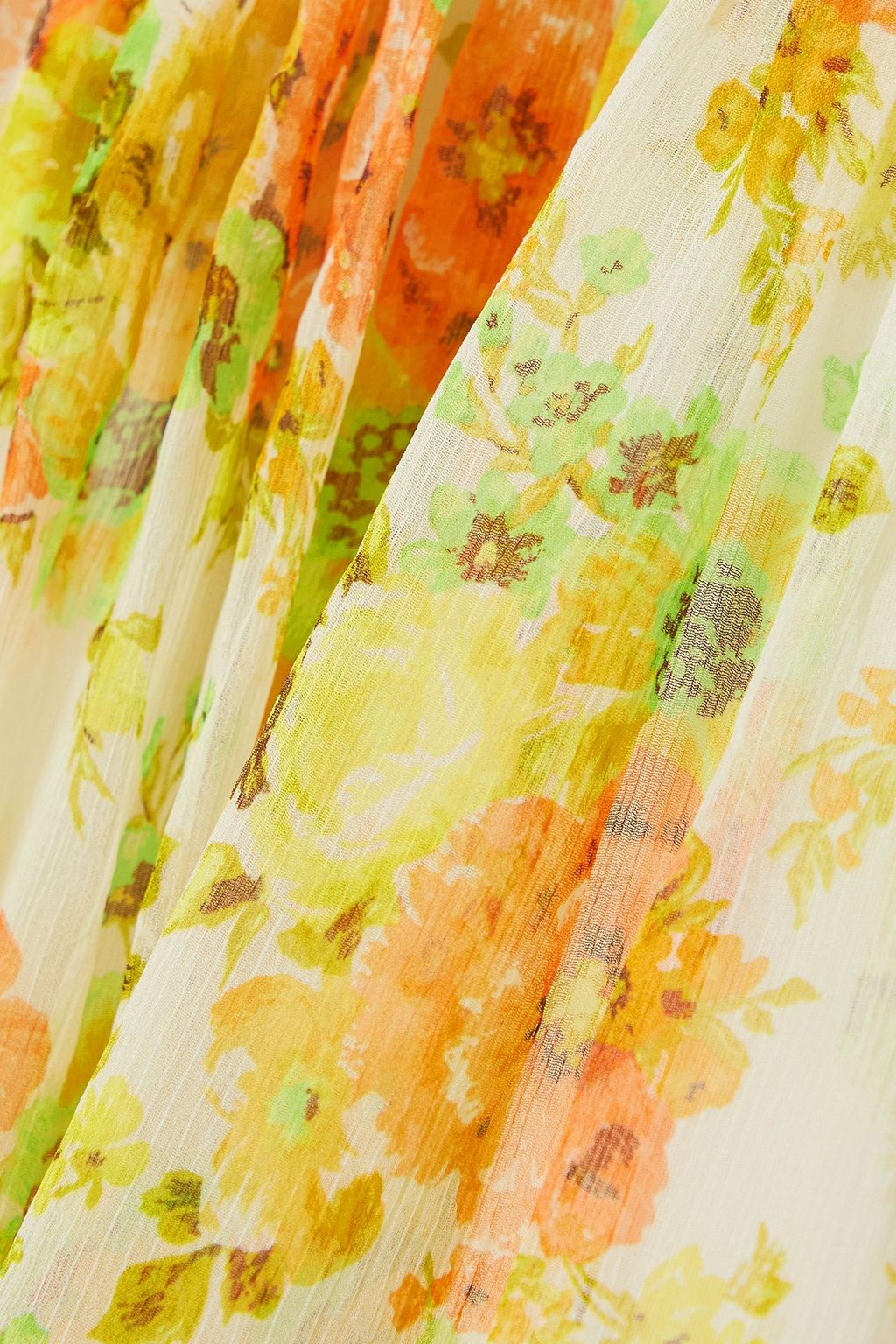 ZIMMERMANN Tiered floral-print silk-crepon midi dress