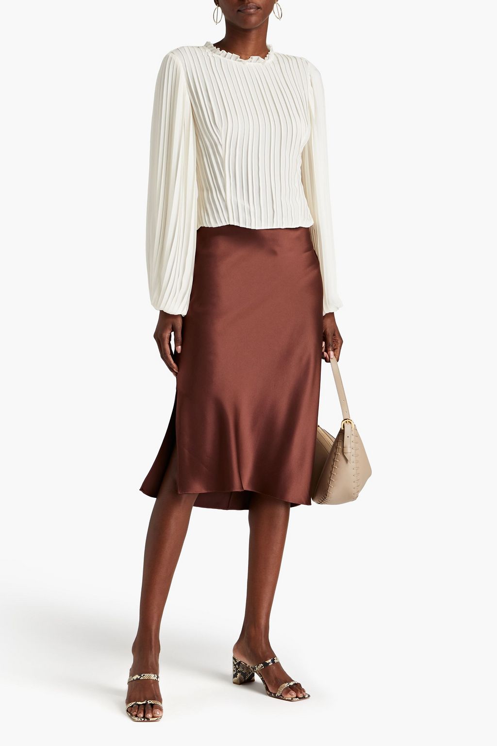 FRAME Pleated chiffon blouse