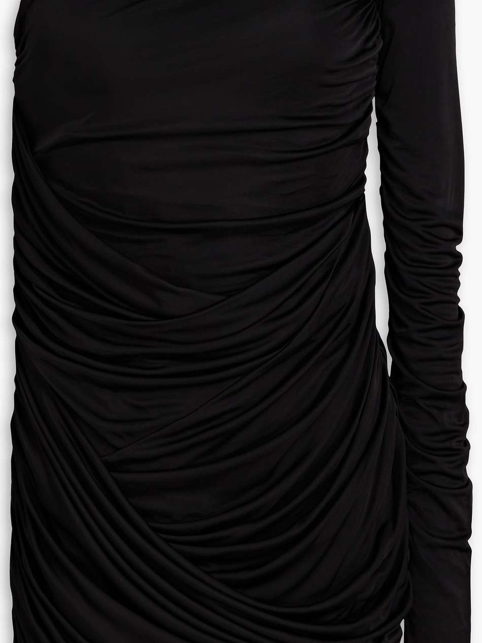 valmiera one-shoulder ruched satin-jersey mini dress