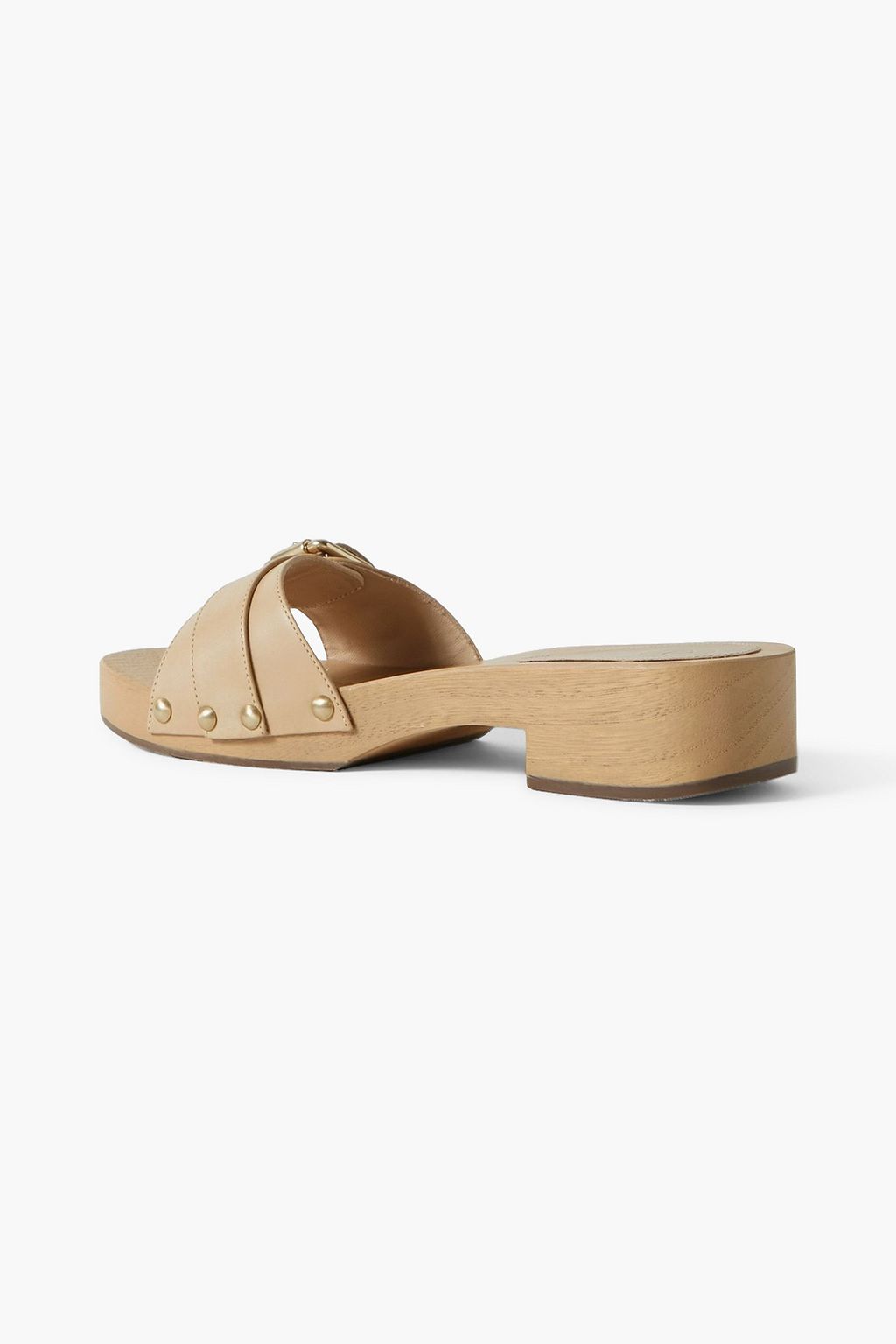 PORTE & PAIRE 버클 디테일 가죽 슬라이드 샌들