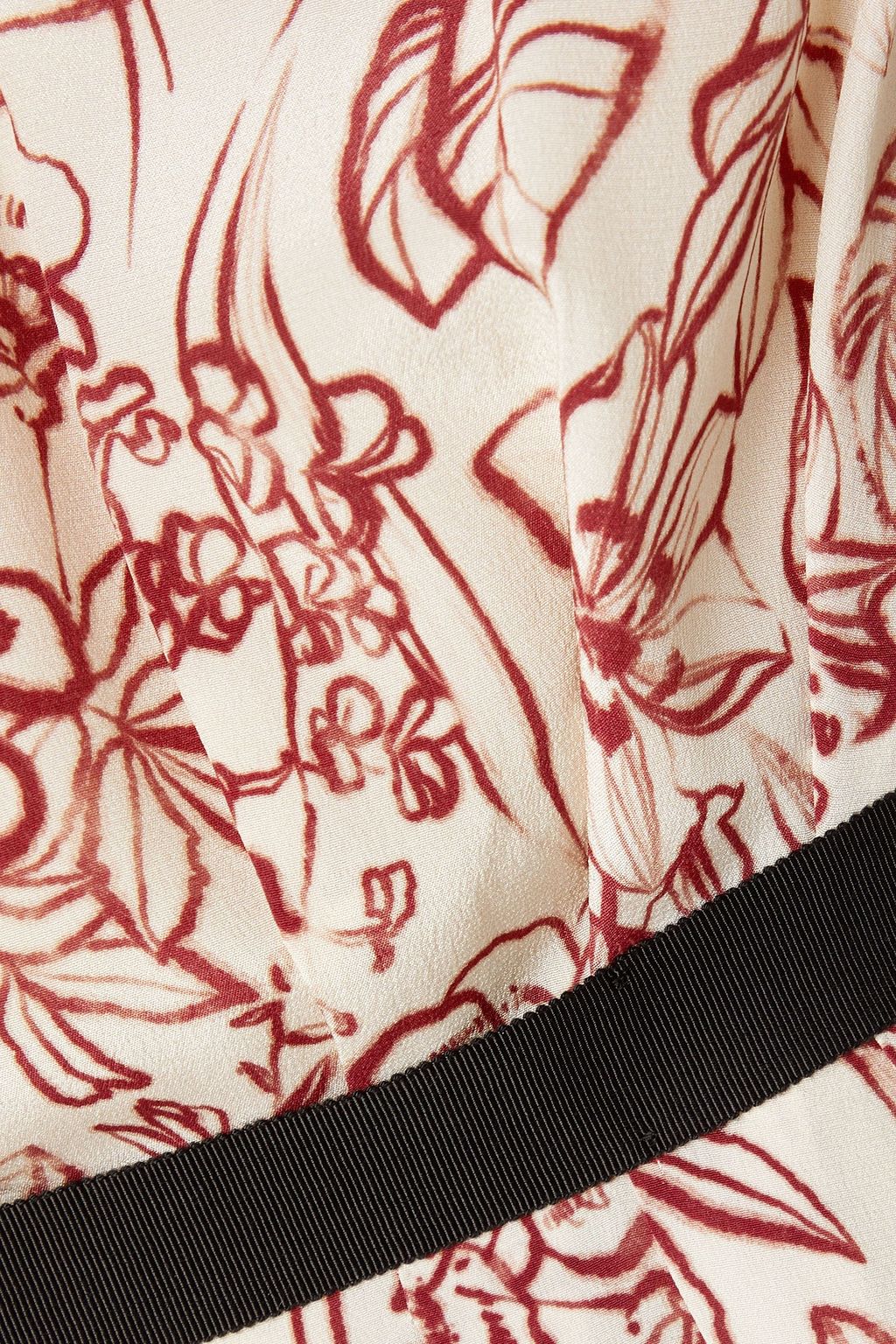 JASON WU Pleated floral-print silk crepe de chine mini dress