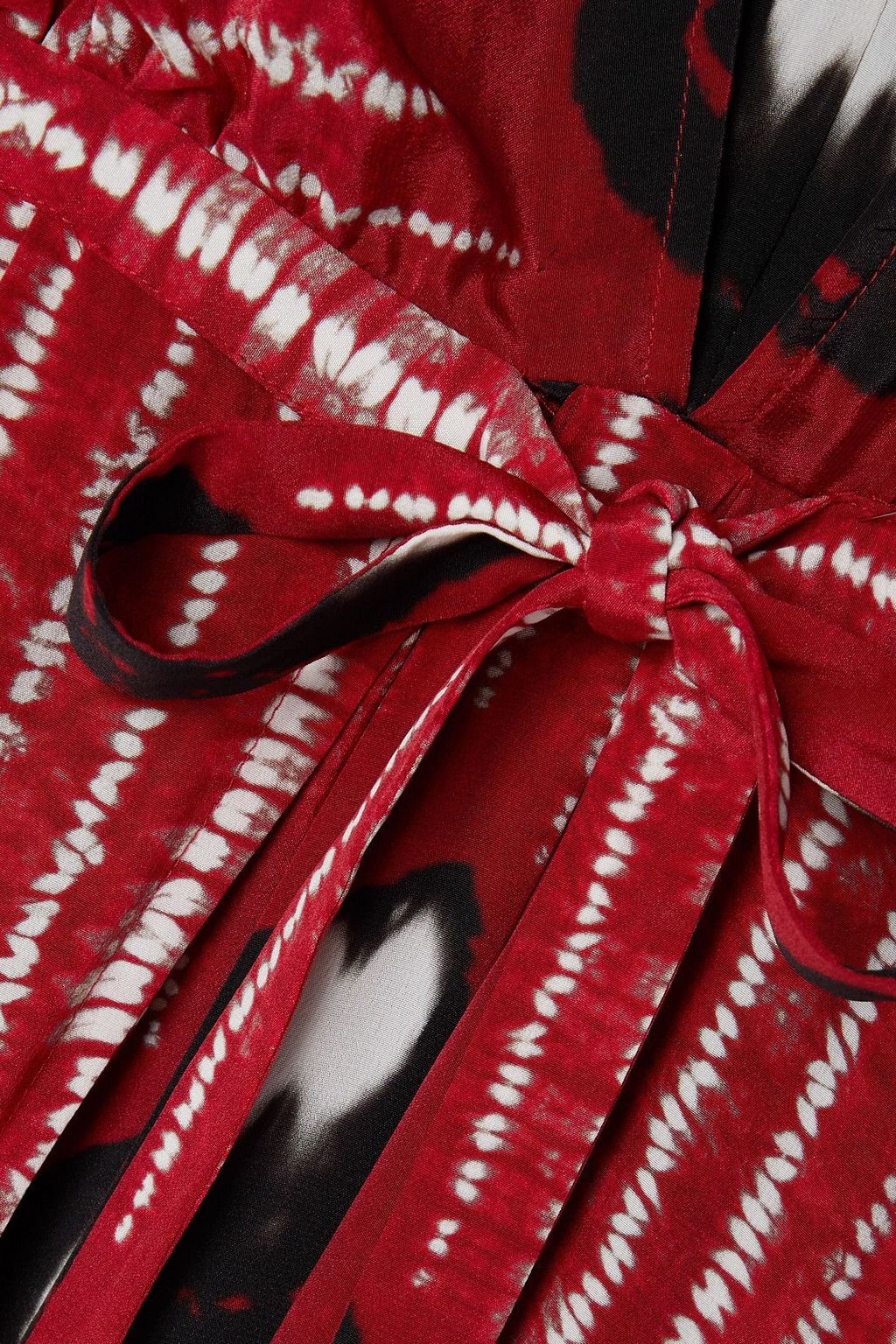 ALTUZARRA 플리츠 디테일 프린트 실크 크레이프 드 신 맥시 드레스