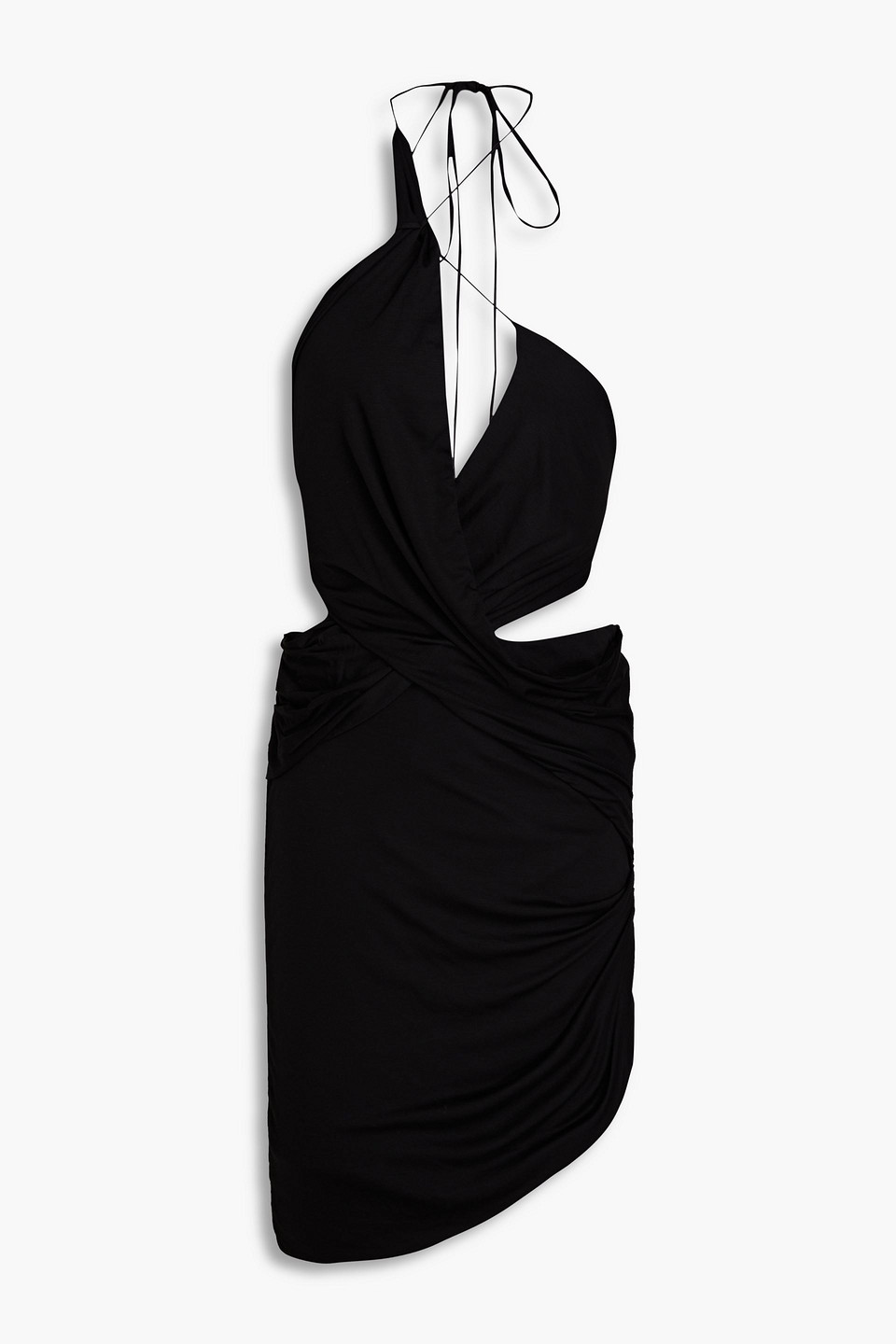Gauge81 Drapiertes Minikleid Aus Modal-jersey Mit Cut-outs In Black