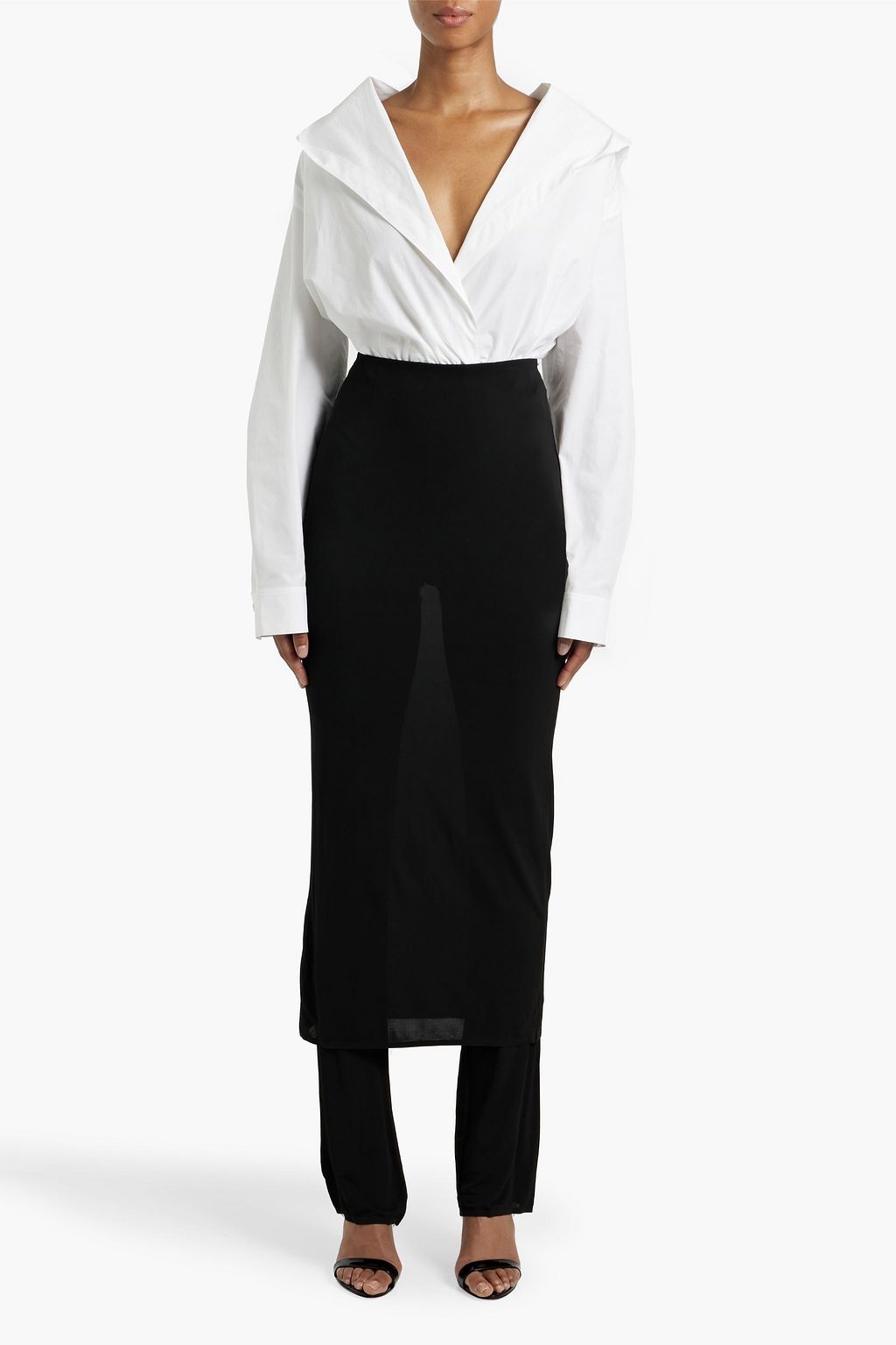 ALAÏA Archetypes layered stretch-crepe skinny pants