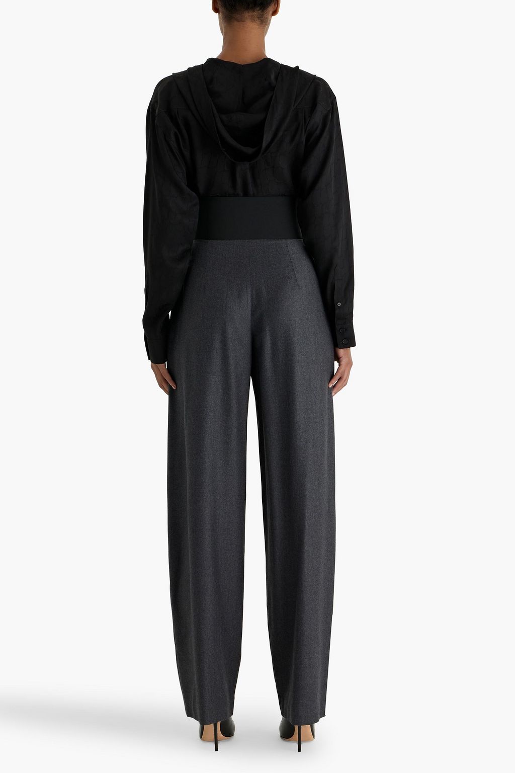 ALAÏA Belted wool-flannel tapered pants