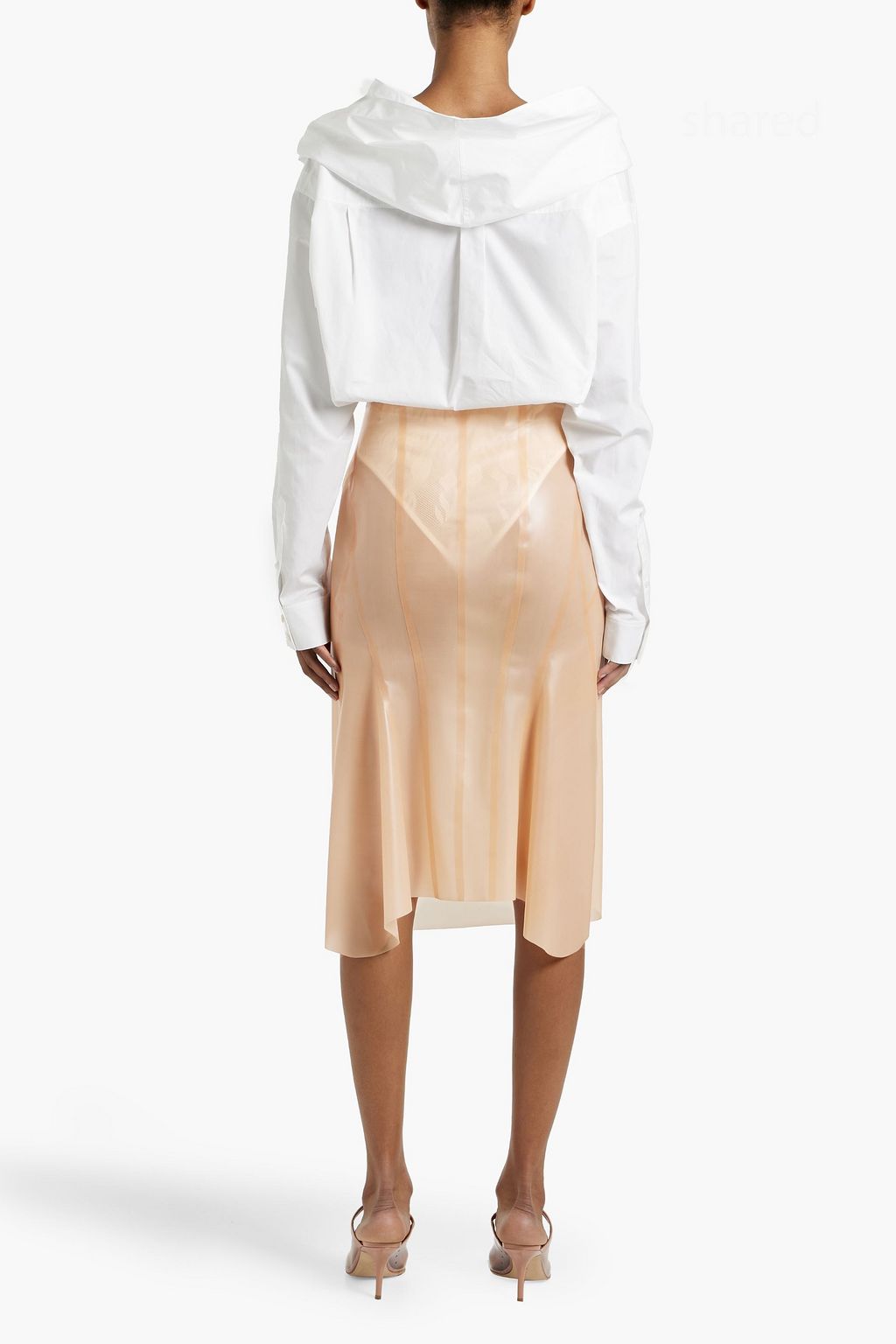 ALAÏA Archetypes cotton-poplin and stretch-lace hooded bodysuit