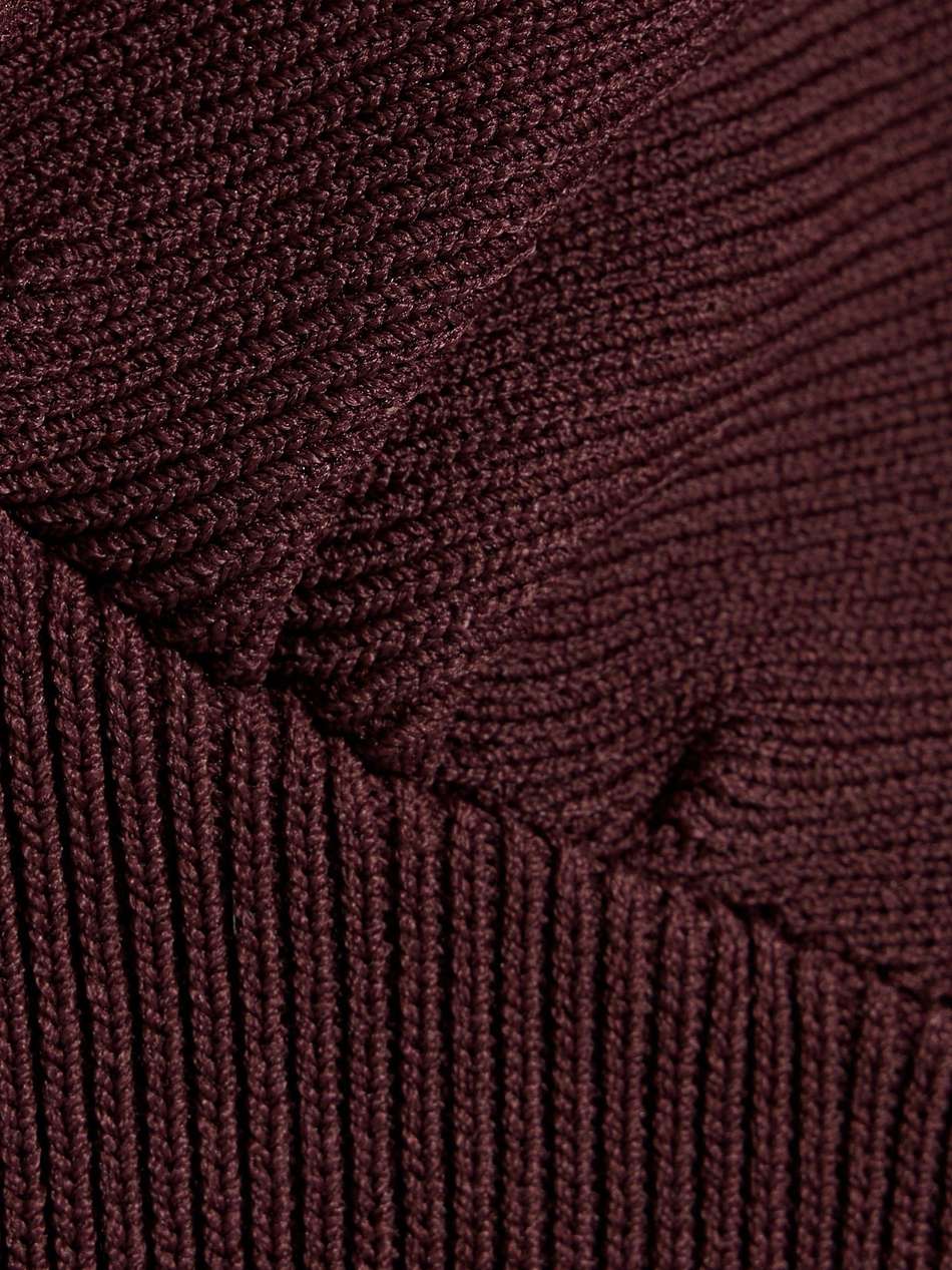 ruched ribbed-knit mini dress