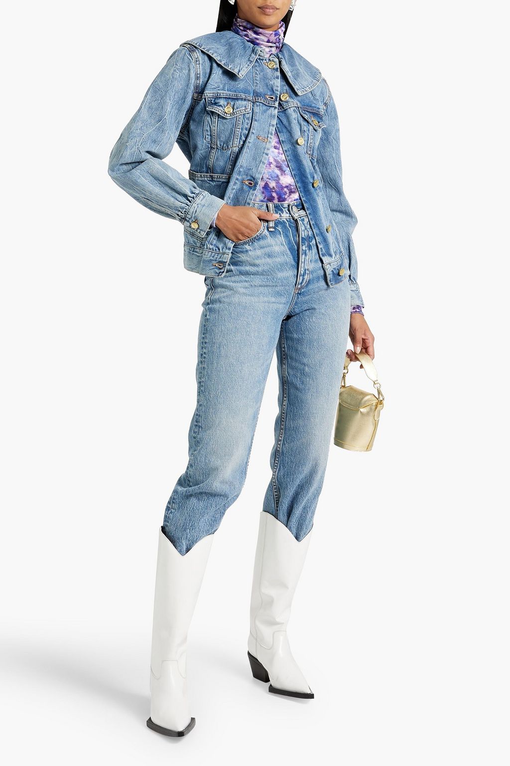 GANNI Stone-washed denim jacket