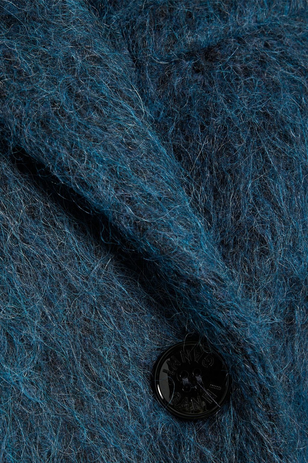 GANNI Double-breasted brushed wool-blend coat