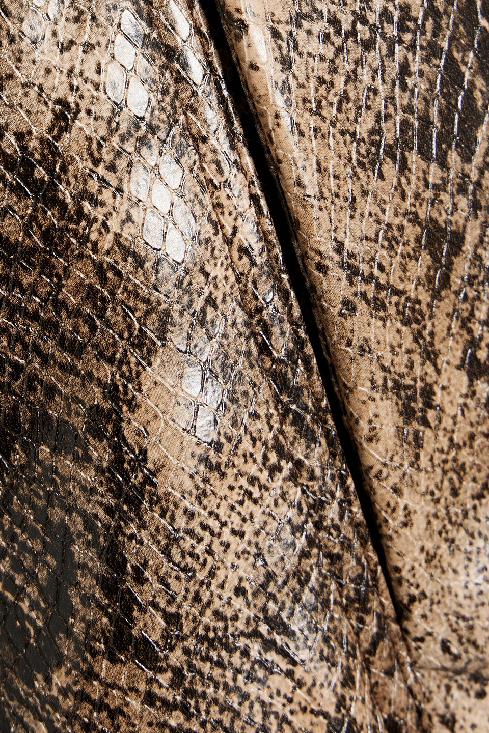 Ganni Midi-wickelrock Aus Kunstleder Mit Schlangenprint In Animal Print