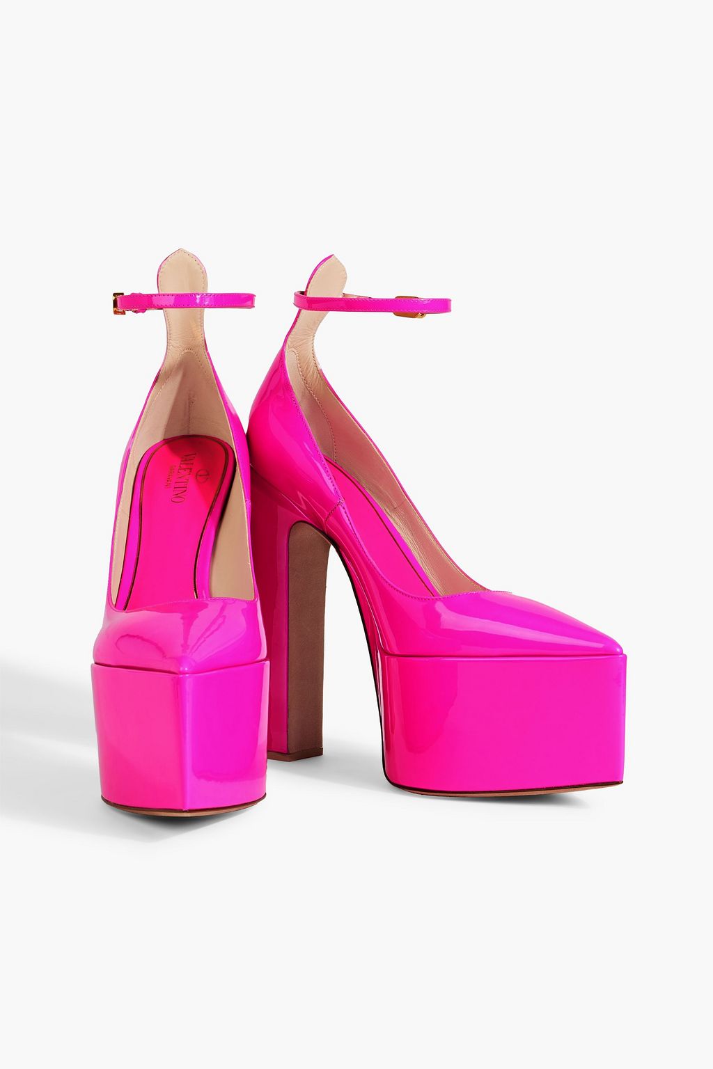 VALENTINO GARAVANI Tan-Go patent-leather platform pumps