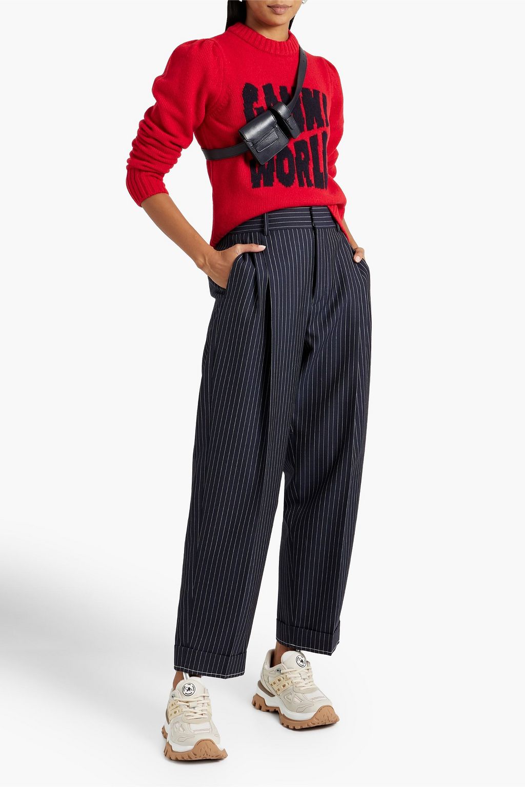 GANNI Strickpullover mit Intarsienmuster