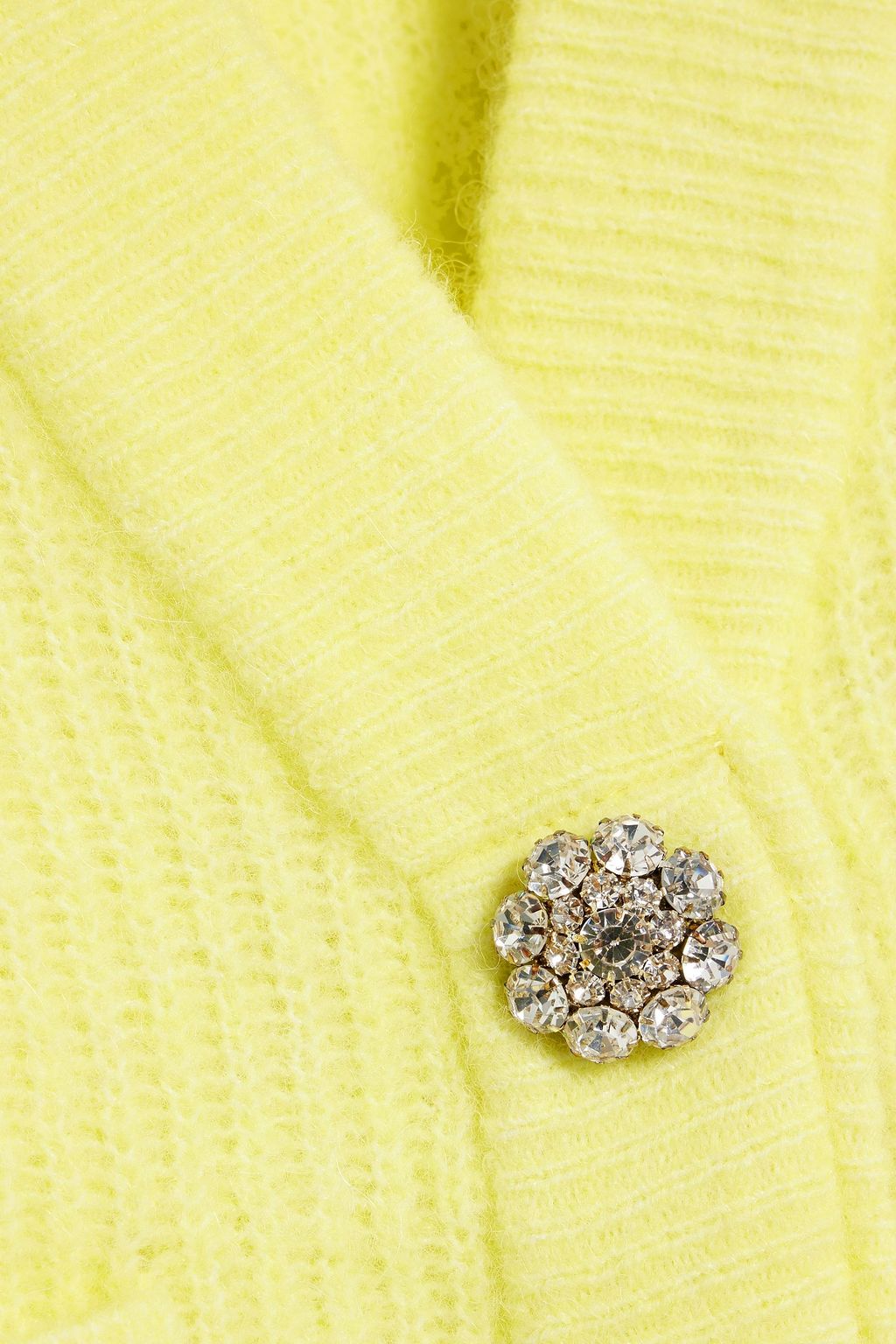 GANNI Brushed ribbed-knit cardigan