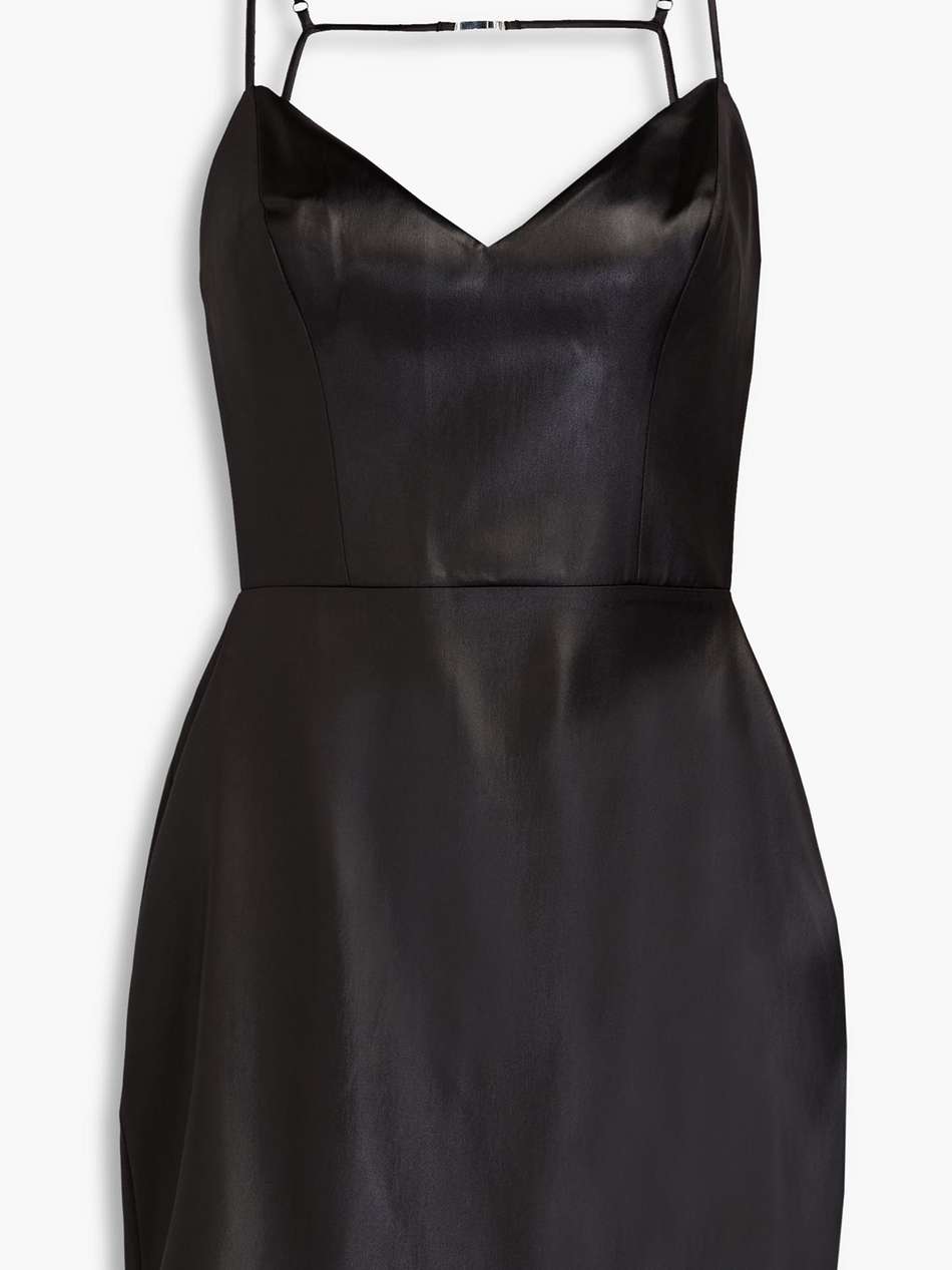 ennis open-back cutout stretch-satin mini dress