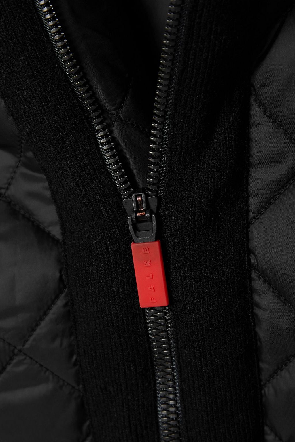 FALKE Quilted shell and ribbed wool-blend jacket