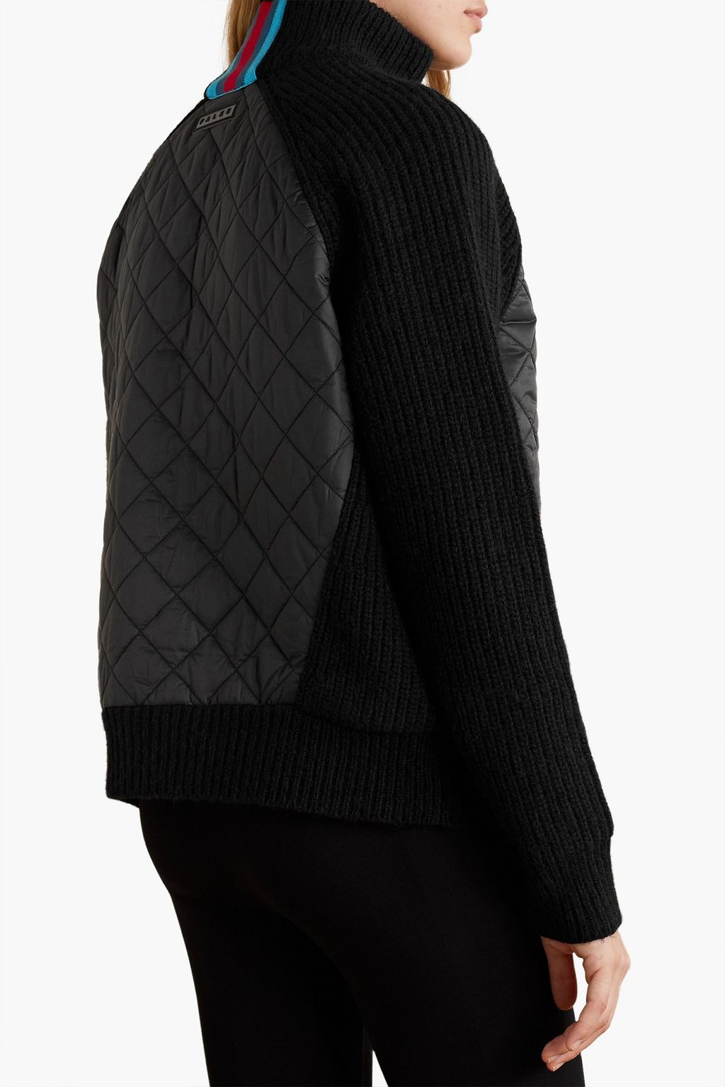 FALKE Quilted shell and ribbed wool-blend jacket