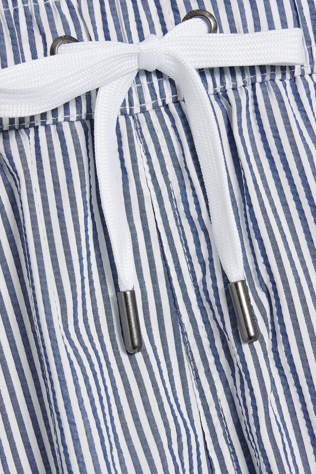 ONIA Charles short-length striped seersucker swim shorts