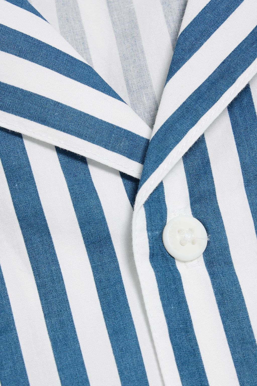 ONIA Striped cotton-poplin pajama shirt
