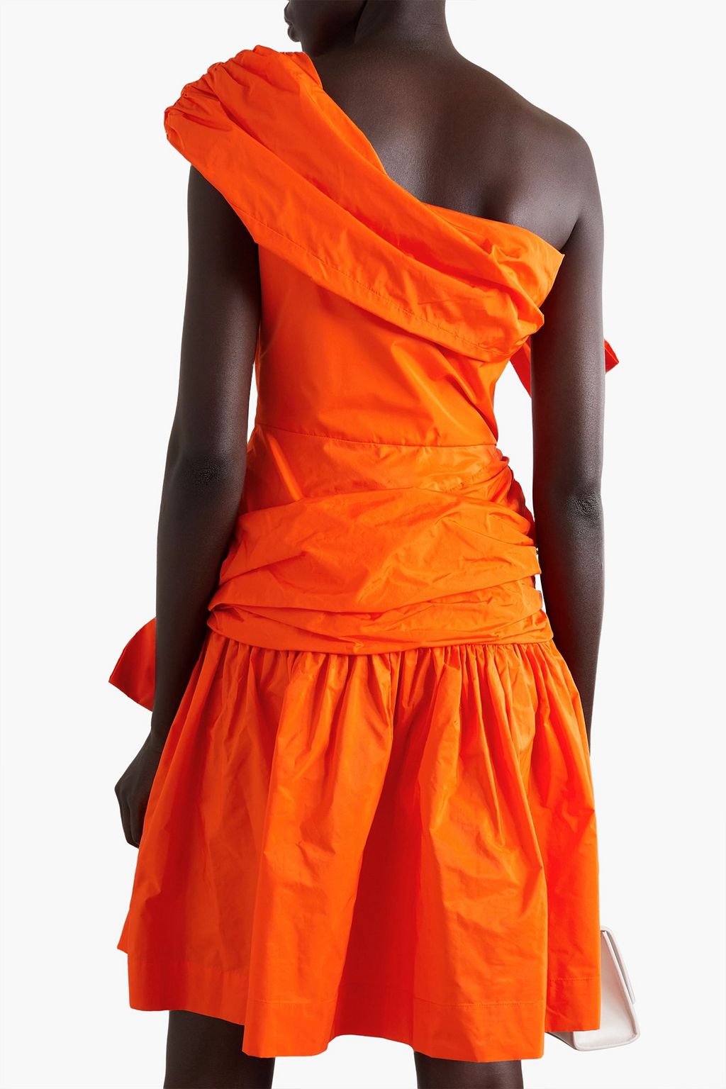 MOLLY GODDARD Meredith Minikleid aus Taft mit Schleife und asymmetrischer Schulterpartie