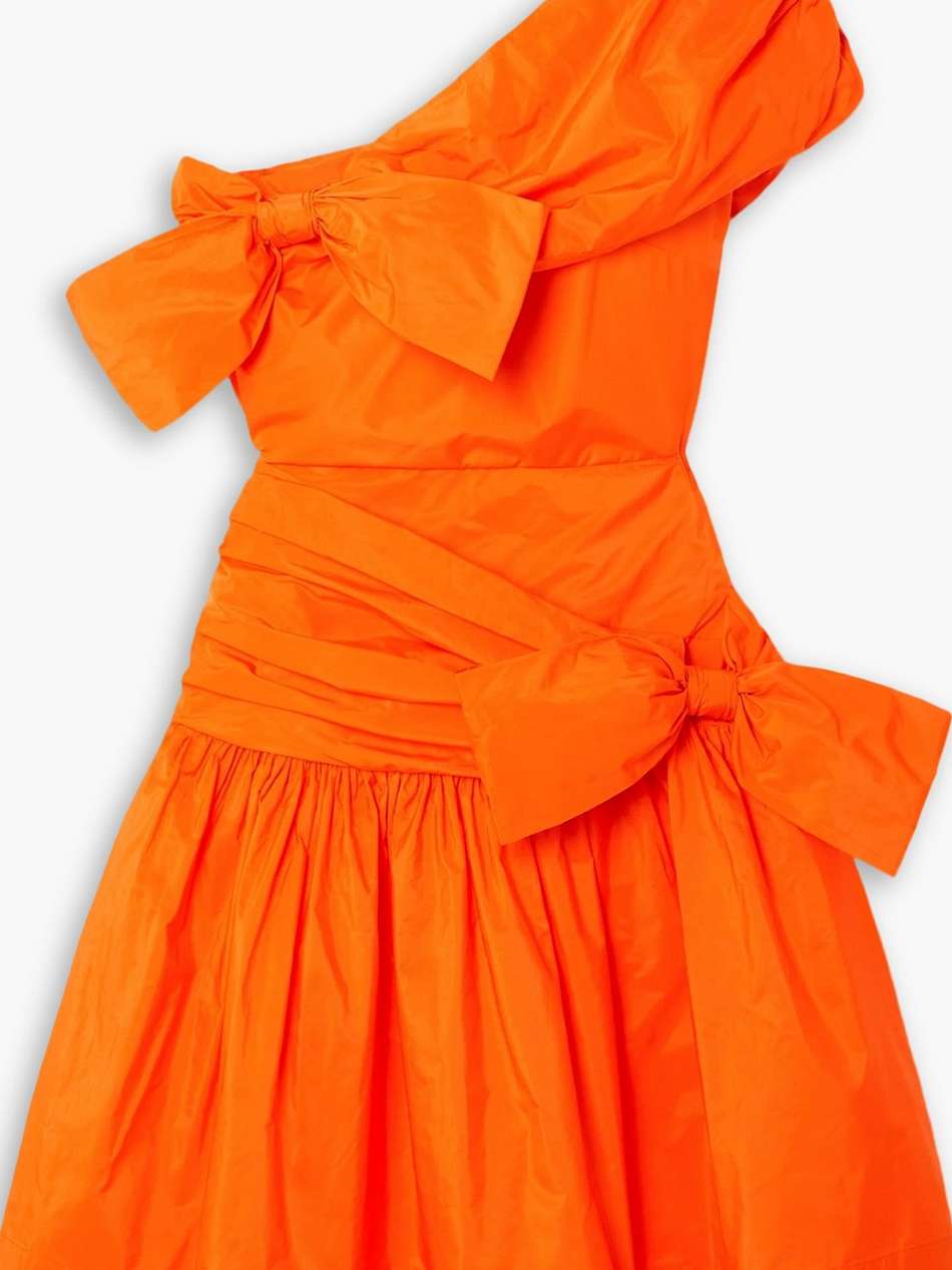 meredith one-shoulder bow-detailed taffeta mini dress