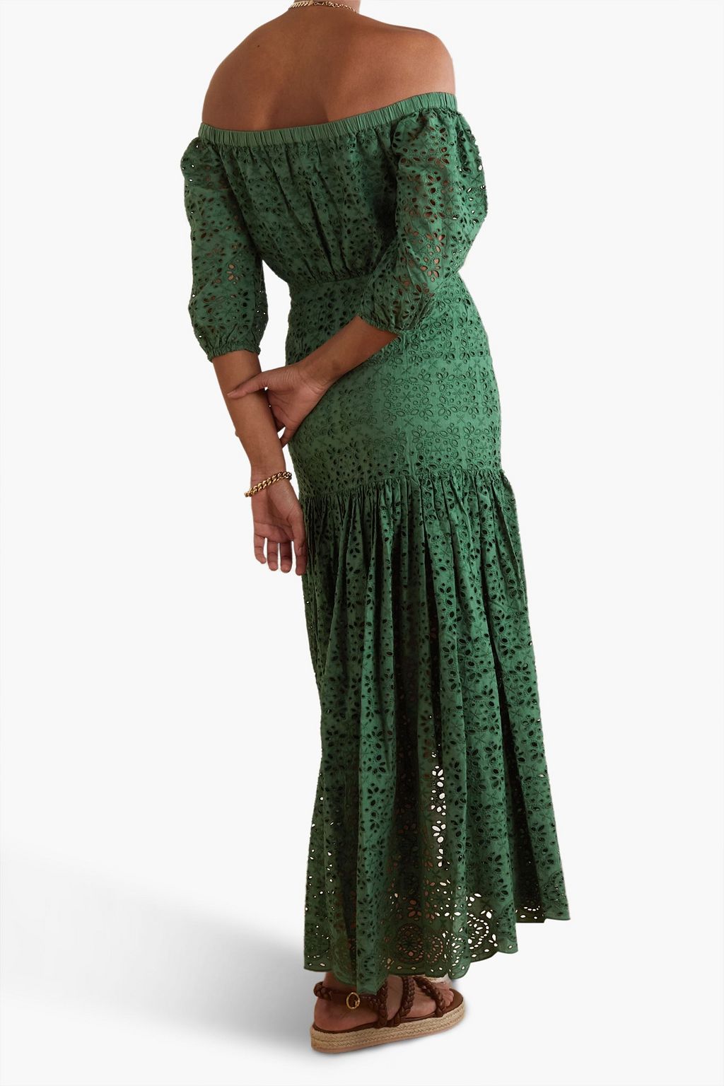 VERONICA BEARD Cali off-the-shoulder broderie anglaise cotton maxi dress
