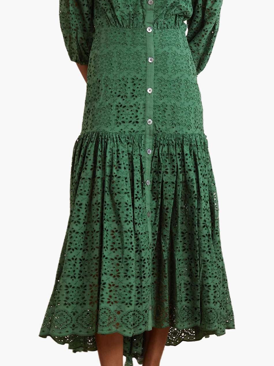 cali off-the-shoulder broderie anglaise cotton maxi dress