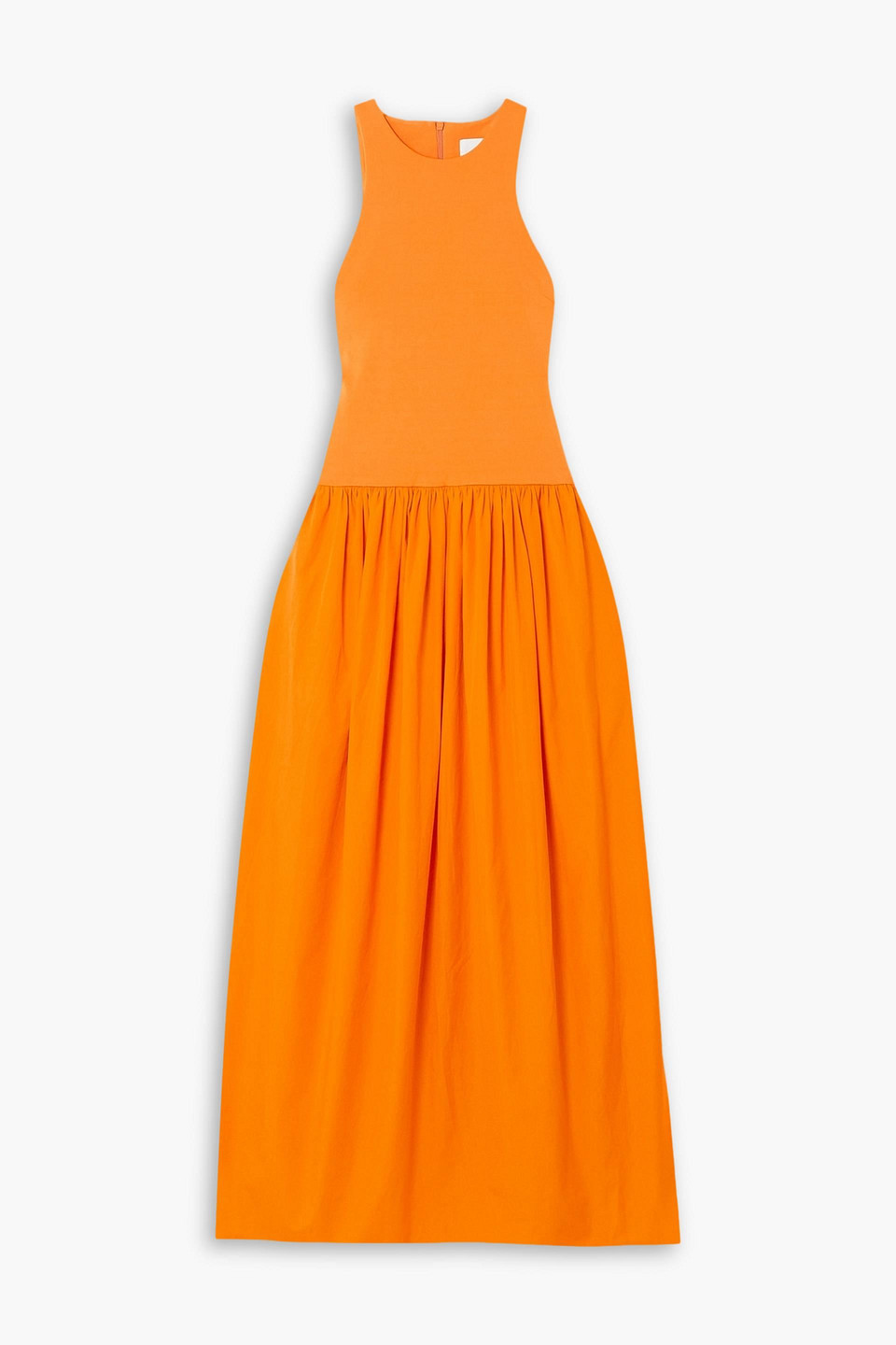 Esse Studios Stretch-knit And Cotton-poplin Maxi Dress In Orange