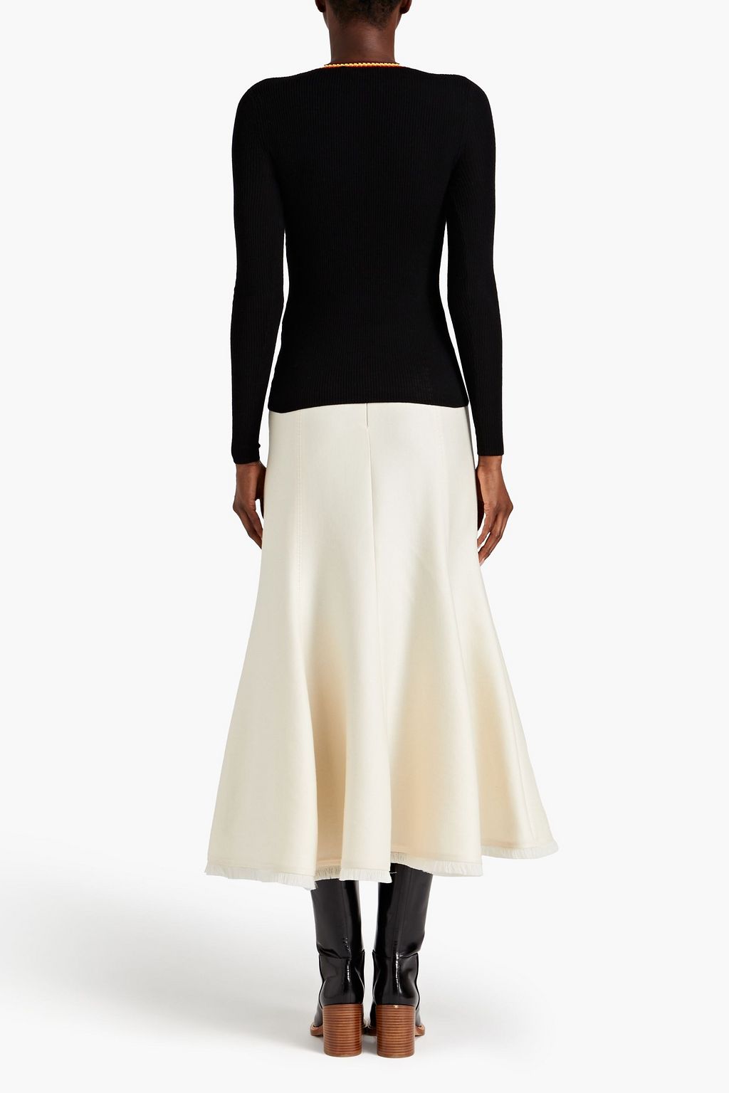 GABRIELA HEARST Meade crochet-trimmed ribbed merino wool top