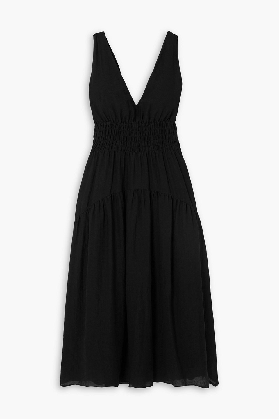 Vince. - Smocked TENCEL™ Lyocell-blend midi dress