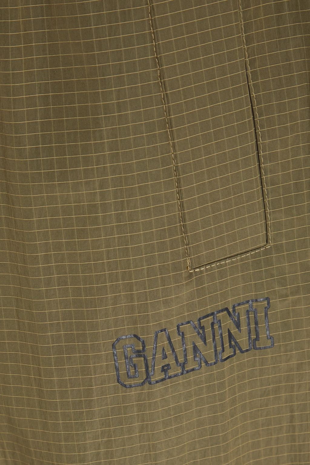 GANNI Logo-print ripstop straight-leg pants