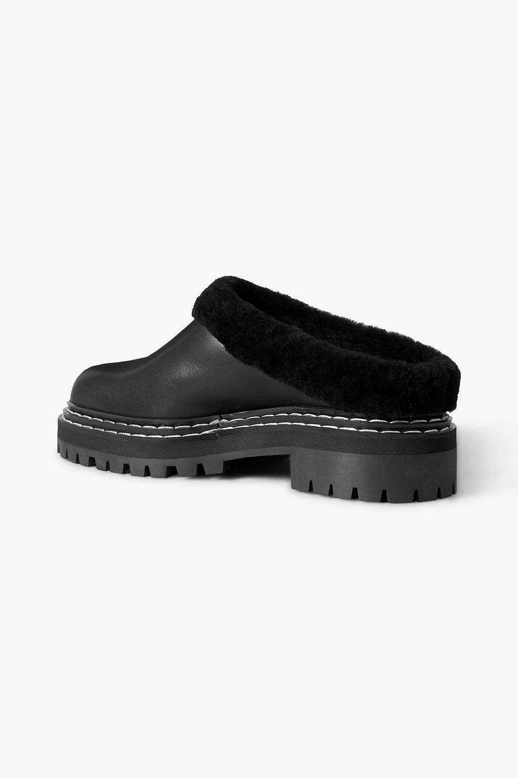 PROENZA SCHOULER Mules aus Leder mit Shearling-Futter