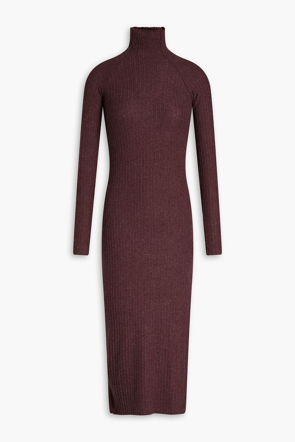 ENZA COSTA Ribbed modal blend turtleneck midi dress THE OUTNET