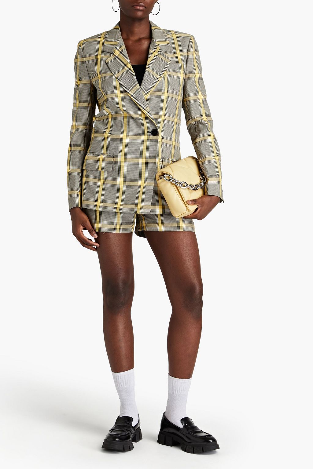 MSGM Prince of Wales checked crepe blazer