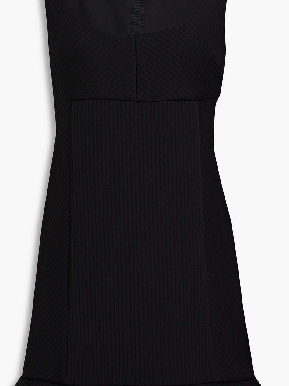 fluted ribbed jersey mini dress