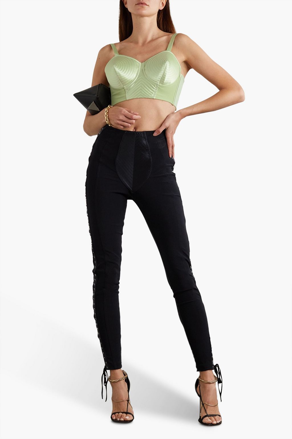 JEAN PAUL GAULTIER Bustier „+ Lotta Volkova“ aus Satin mit Schnürung