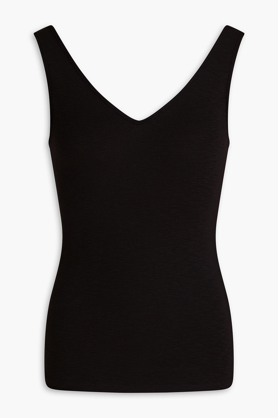 ENZA COSTA RIBBED STRETCH COTTON-JERSEY TANK