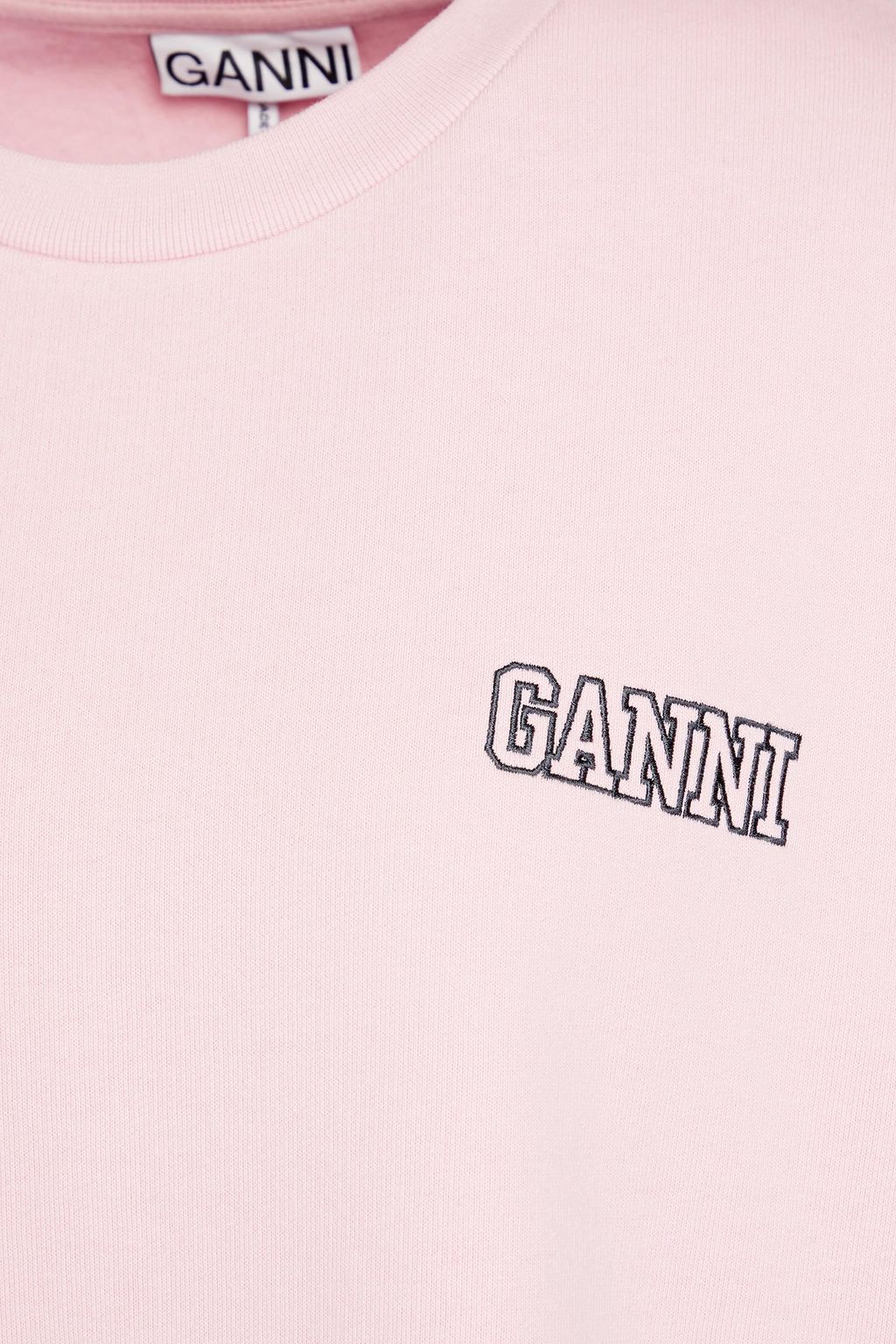 GANNI Oversized cotton-blend fleece sweatshirt