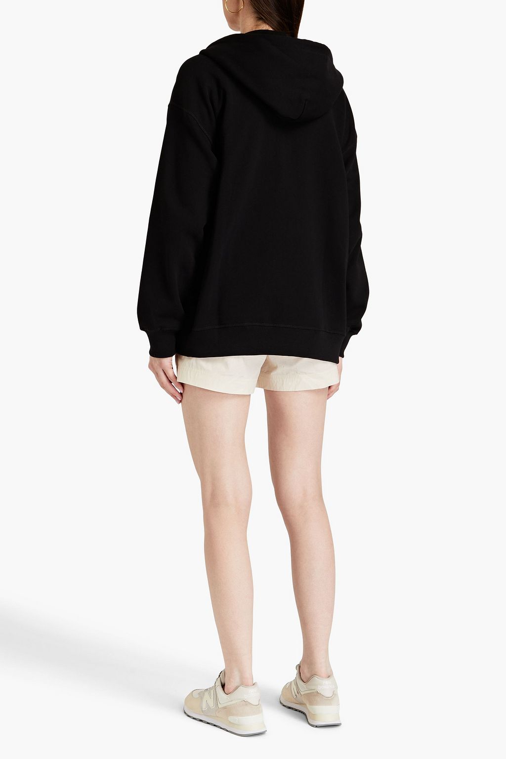 GANNI Cotton-blend fleece hooded jacket