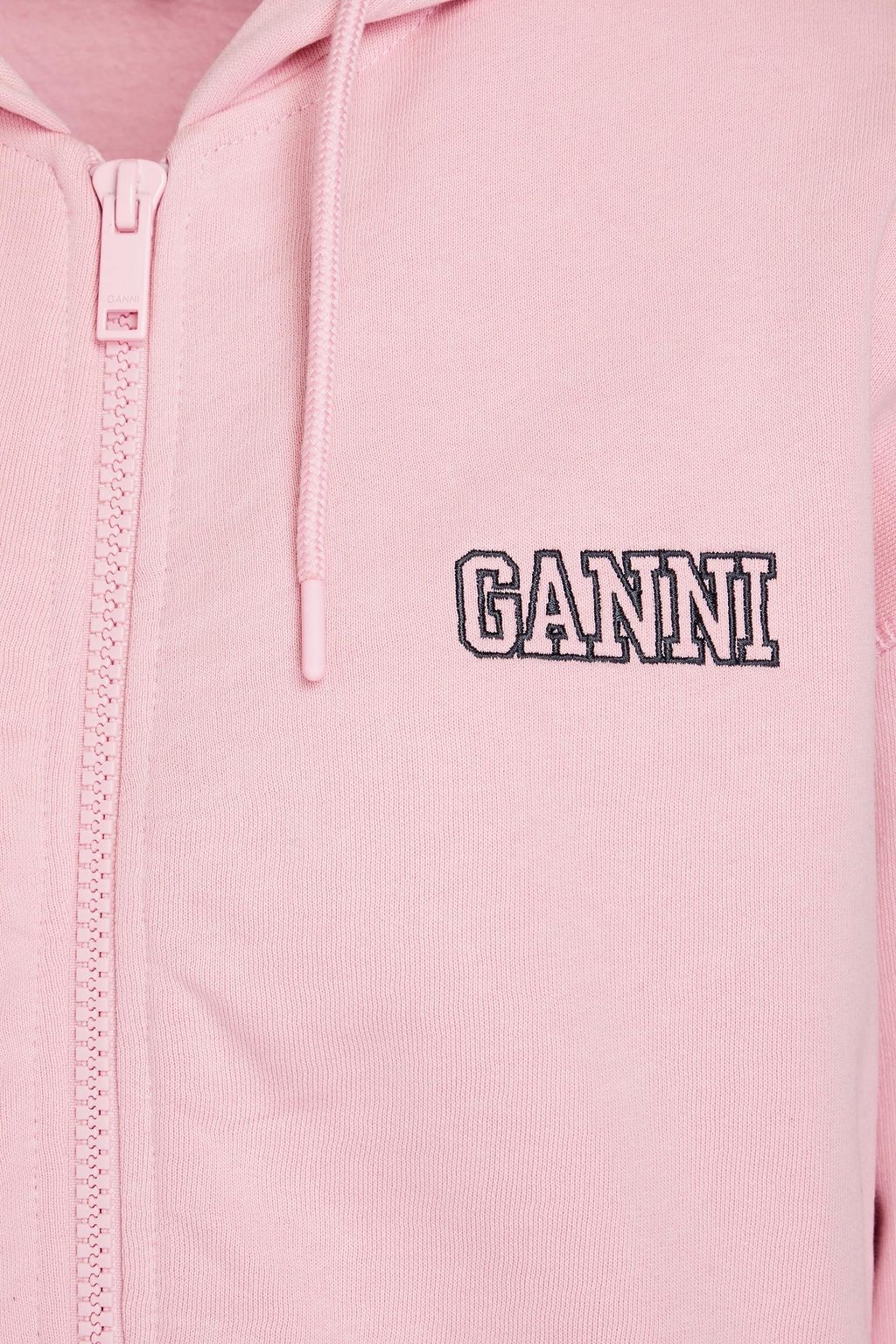 GANNI 코튼 혼방 플리스 후드 재킷