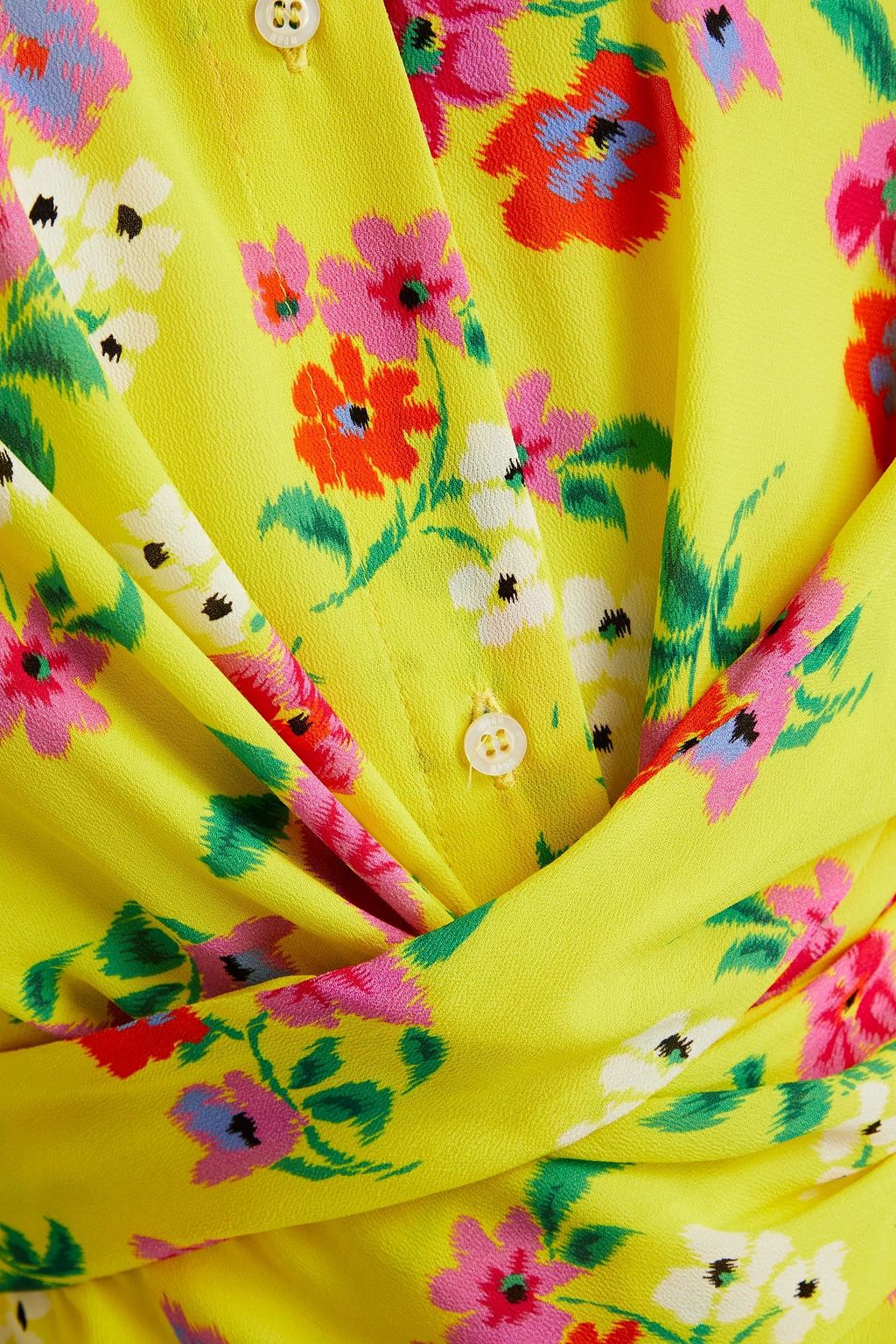 MSGM クレープ ミディシャツワンピース フローラルプリント