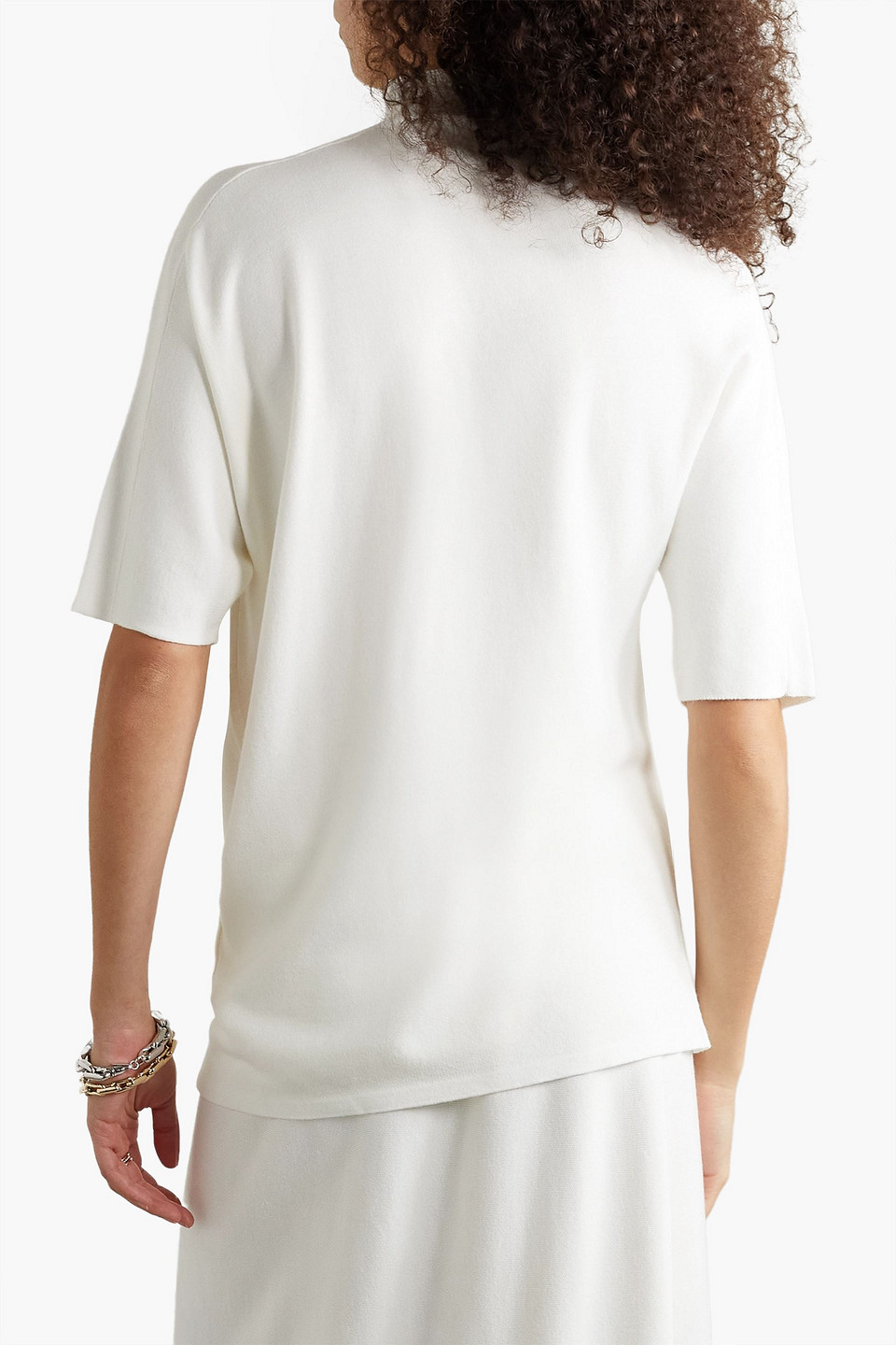  Lafayette 148 - Asymmetrischer Strickpullover - Weiß - S 