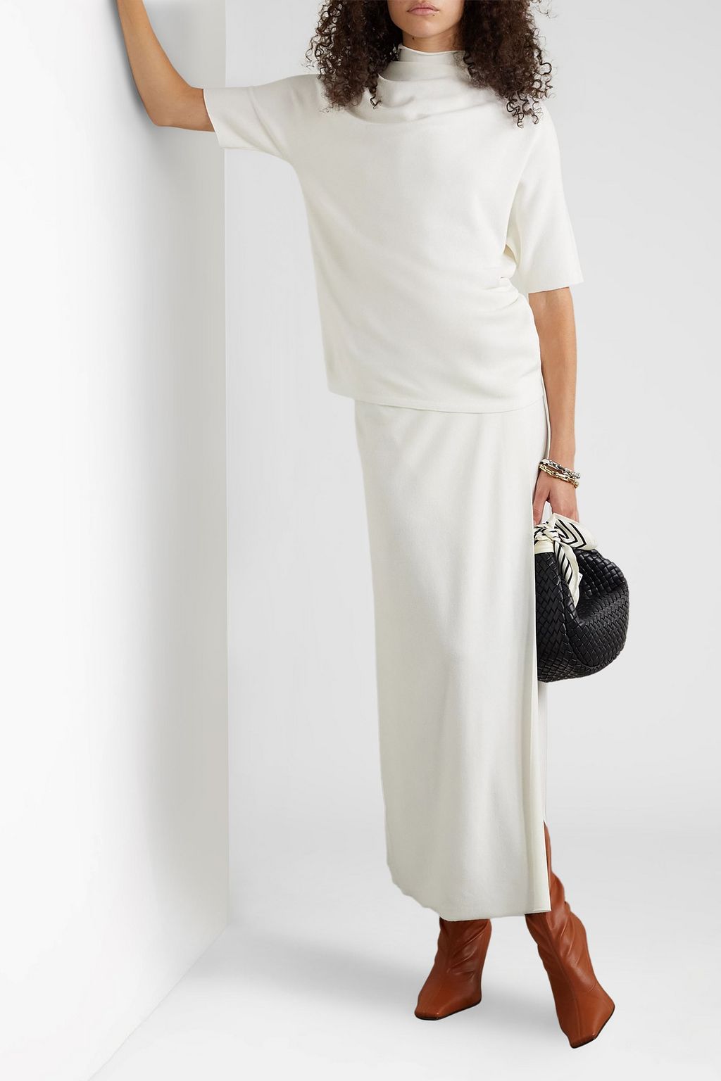 LAFAYETTE 148 كنزة رياضية من نسيج محبوك بقصّة غير متماثلة