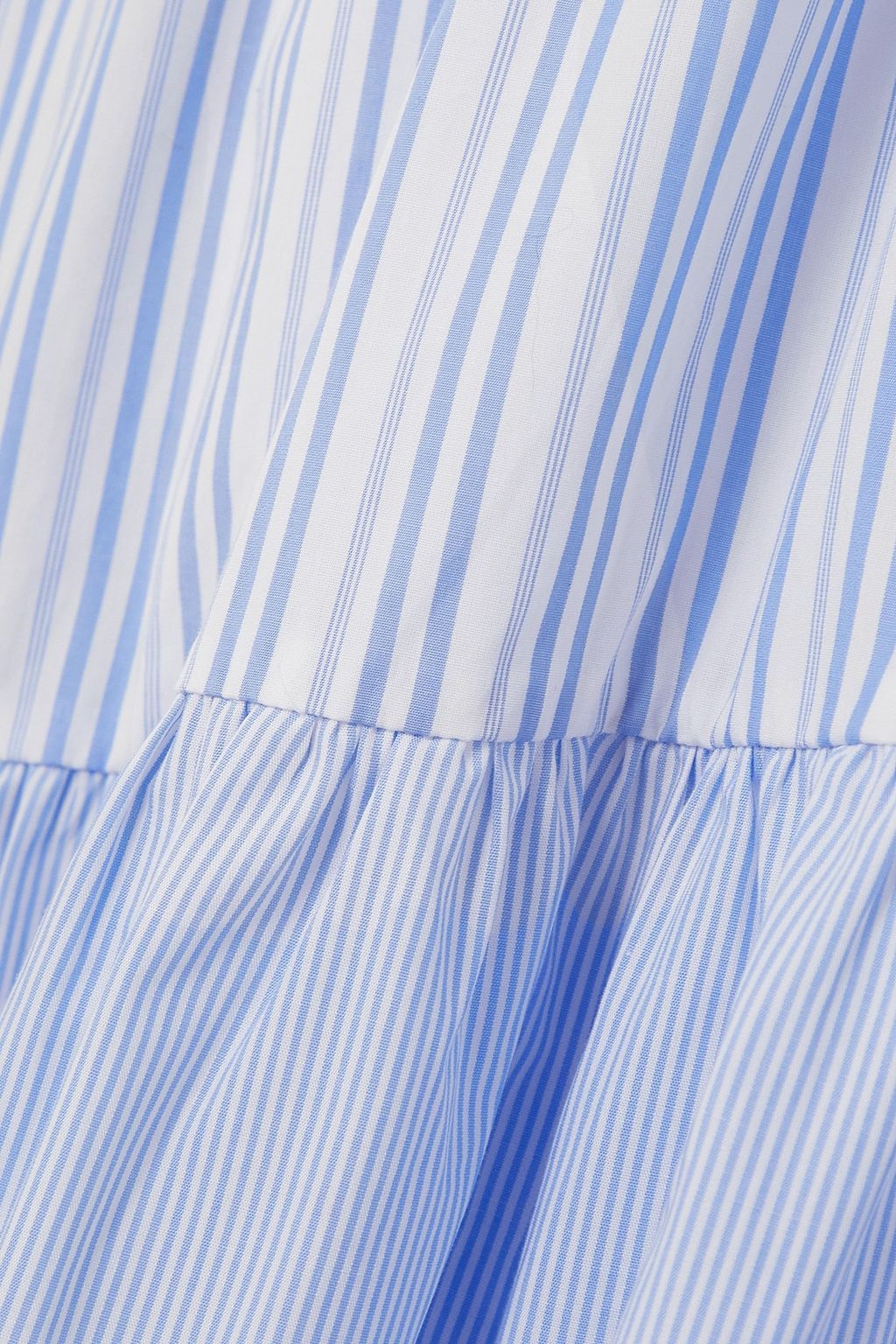 VERONICA BEARD Tilney gathered striped jersey-paneled cotton-poplin midi dress